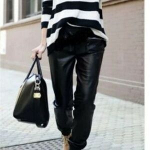 ZARA Faux Leather Jogger Pants